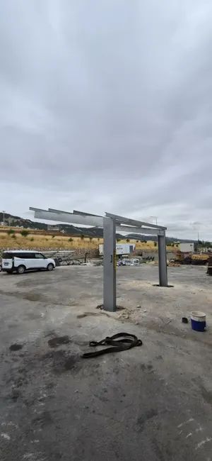 Carport taşıyıcı sistem yan görünüşü